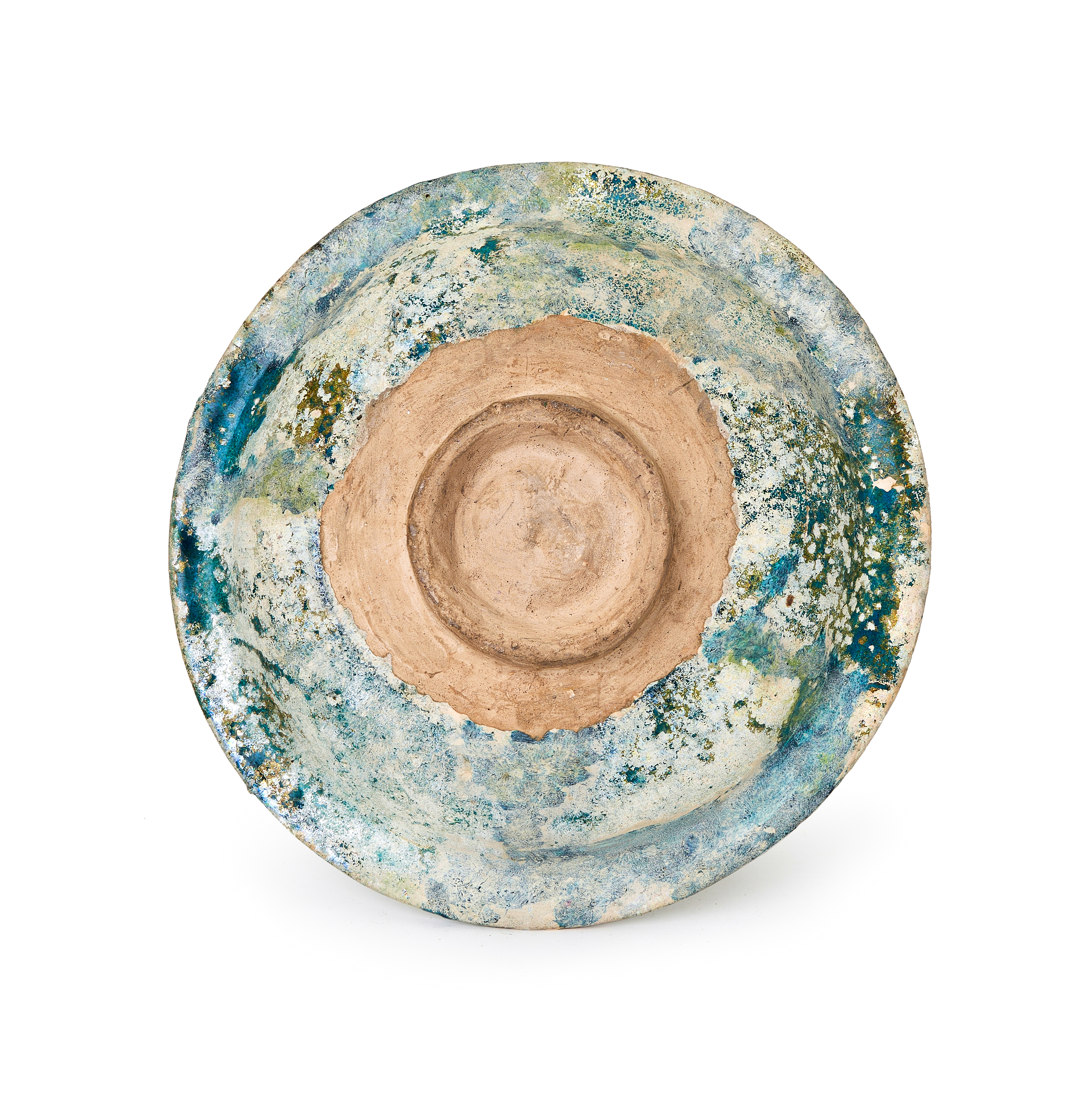 A KASHAN TURQUOISE GLAZED POTTERY DISH, 12TH CENTURY IRAN - Image 2 of 2