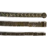 THREE OTTOMAN SILVER BELTS, 19TH CENTURY