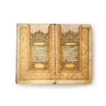 AN ILLUMINATED OTTOMAN QURAN SIGNED & DATED SAYED ABDUL VAHAB, COMISSIONED FOR SULTAN MAHMUD II & DA