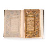 A LARGE ILLUMINATED QURAN, SIGNED ABD ALLATIF BEN MOULLA, DATED 1098AH, MUGHAL OR HERAT