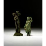 TWO BRONZE ROMAN FIGURES OF DEITIES, CIRCA 3RD CENTURY A.D.