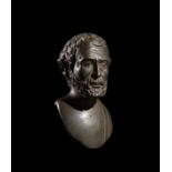 A SILVER BUST OF A NOBLE MAN, PROBABLY GRAND TOUR, 17TH/18TH CENTURY