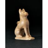 AN EGYPTIAN BONE CAT AMULET LATE PERIOD, 664-343 B.C.