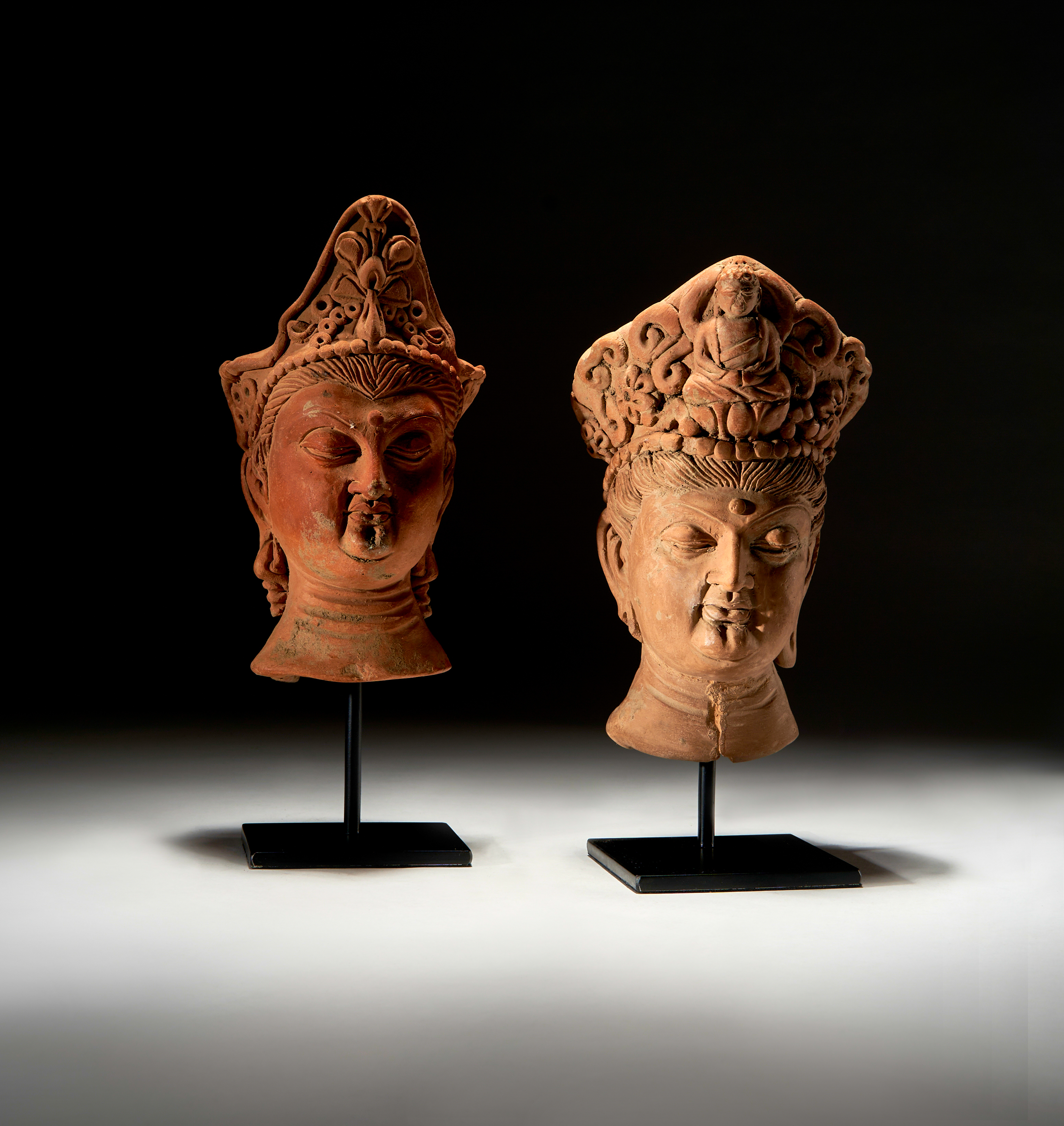 TWO GANDHARA TERRACOTTA BODHISATTVA FIGURES, CIRCA 4TH CENTURY CE - Image 2 of 2