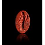 A ROMAN INTAGLIO DEPICTING A STANDING FIGURE OF FORTUNA, 2ND/3RD CENTURY A.D.
