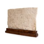 A LARGE INSCRIBED LIMESTONE PANEL, PROBABLY EGYPTIAN