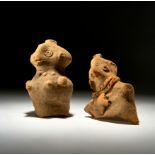 TWO INDUS VALLEY HARAPPA TERRACOTTA FIGURES CIRCA 3RD MILLENIUM BC