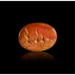 A ROMAN PERIOD EROTIC INTAGLIO EROTIC SCENE, CIRCA 3RD CENTURY A.D.