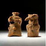TWO INDUS VALLEY HARAPPA TERRACOTTA FIGURES CIRCA 3RD MILLENIUM BC