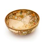 A LARGE JAPANESE SATSUMA BOWL, MEIJI PERIOD (1868-1912)