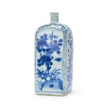 A CHINESE BLUE & WHITE BOTTLE VASE, TRANSITIONAL/KANGXI PERIOD, 17TH CENTURY, QING DYNASTY