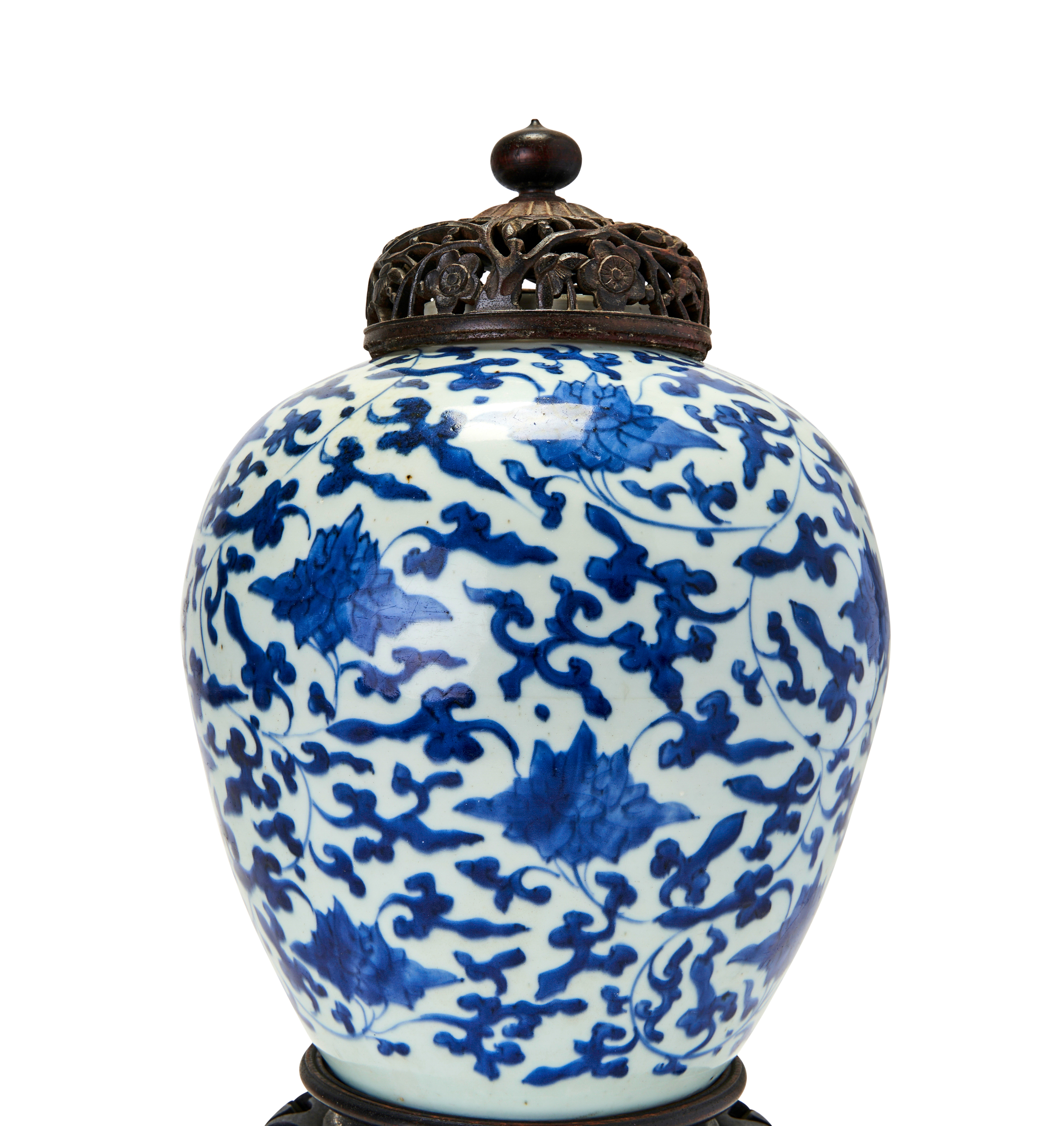 A CHINESE BLUE & WHITE LIDDED JAR, CHONGZHEN (1627-1644) - Image 2 of 4