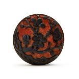 A CHINESE BLACK & RED LACQUER CIRCULAR BOX, MING DYNASTY (1368-1644)