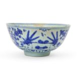 A CHINESE BLUE & WHITE BOWL, TRANSITIONAL PERIOD 17TH CENTURY, OR EARLIER