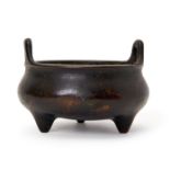 A CHINESE BRONZE TRIPOD CENSER, XUANDE MARK, 18TH CENTURY