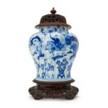 A CHINESE BLUE & WHITE FIGURAL VASE, KANGXI PERIOD (1662-1722)