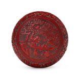 A CHINESE CINNABAR LACQUER CIRCULAR BOX, QING DYNASTY (1644-1911)