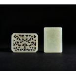 TWO CHINESE JADE PLAQUES, QING DYNASTY (1644-1911)