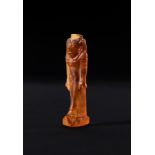 AN EGYPTIAN MINIATURE AGATE SHABTI