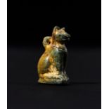 AN EGYPTIAN GRANITE CAT AMULET THIRD INTERMEDIATE PERIOD, DYNASTY XXI-XXV, 1070-712 B.C.