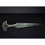 A LURISTAN BRONZE AND SILVER DAGGER CIRCA LATE 2ND-EARLY 1ST MILLENNIUM B.C.