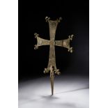 A BYZANTINE BRONZE AND IRON PROCESSIONAL CROSS CIRCA 7TH-11TH CENTURY A.D.