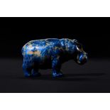 AN EGYPTIAN LAPIS LAZULI HIPPOPOTAMUS MIDDLE KINGDOM, CIRCA 1991-1750 B.C.