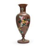 A FLORAL OPALINE VASE, 19TH CENTURY, FRANCE, PROBABLY BACCARAT