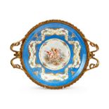 A SEVRES PLATE MOUNTED ON FRENCH MOUNTS, FRANCE, 19TH CENTURY