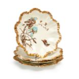 FOUR GILT DECORATED PLATES, POSSIBLY MINTONS