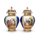 A PAIR OF PORCELAIN VASES, PROBABLY DRESDEN, 19TH CENTURY