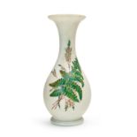 A FLORAL OPALINE VASE, 19TH CENTURY, FRANCE, PROBABLY BACCARAT