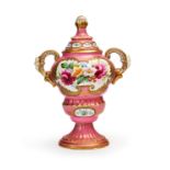 A PINK PORCELAIN VASE, PROBABLY COALPORT, 19TH CENTURY, ENGLAND