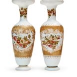 A PAIR OF OPALINE FLORAL VASES, 19TH CENTURY, FRANCE