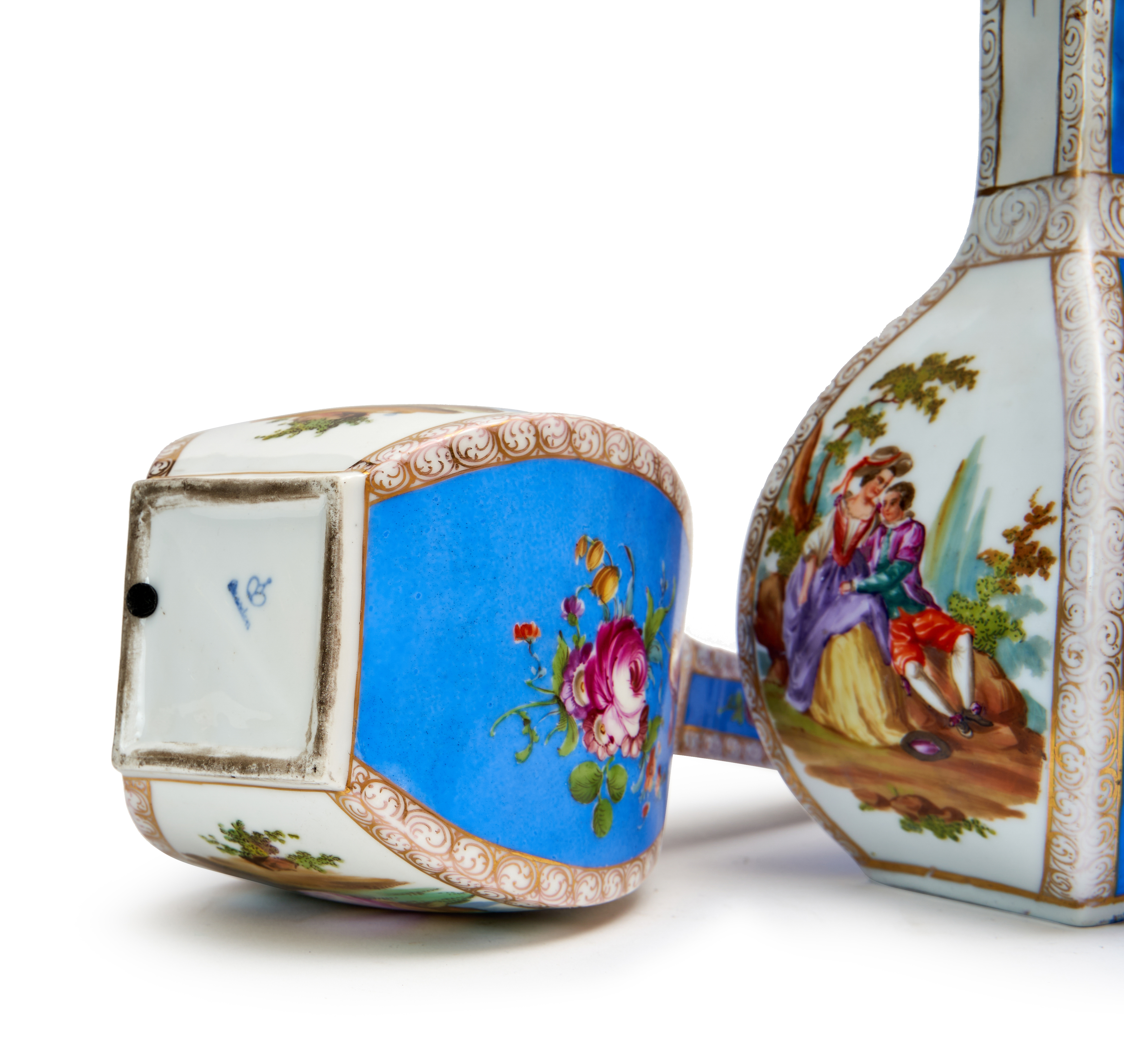 A PAIR OF GERMAN PORCELAIN VASES, PROBABLY DRESDEN - Image 3 of 3