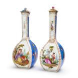 A PAIR OF GERMAN PORCELAIN VASES, PROBABLY DRESDEN