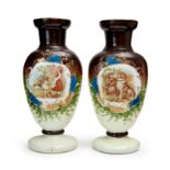 A PAIR OF OPALINE VASES, 19TH CENTURY, FRANCE
