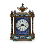 A EUROPEAN CLOISONNE CLOCK MADE FOR CHINESE MARKET