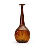 AN AMBER GOLD INSCRIBED ISLAMIC CALLIGRAPHIC BOTTLE VASE, 19TH CENTURY