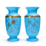 A PAIR OF GILT OPALINE VASES, 19TH/20TH CENTURY FRENCH