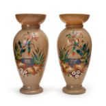A PAIR OF OPALINE FLORAL VASES, 19TH CENTURY, FRANCE