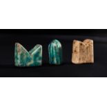 THREE GAME PIECES, PROBABLY FOR CHESS, FATIMID, EGYPT 9TH-10TH CENTURY