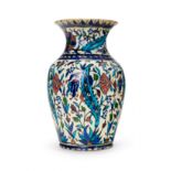 AN IZNIK STYLE VASE, PROBABLY FRENCH OR KUTAHYA