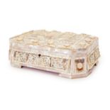 AN OTTOMAN MOTHER OF PEARL & TORTOISESHELL INLAID CALLIGRAPHY BOX, 19TH CENTURY