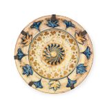 A HISPANO-MORESQUE COPPER-LUSTRE POTTERY DISH 17TH CENTURY AND LATER