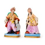 A PAIR OF OTTOMAN SULTAN & SULTANA PORCELAIN FIGURES, FRANCE, 19TH CENTURY