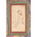 A DRAWING OF A DERVISH, STYLE OF REZA ABBASI, QAJAR, 19TH CENTURY