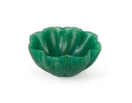 A MUGHAL GREEN STONE "FLOWER" LOTUS SHAPED BOWL, 19TH CENTURY, MUGHAL INDIA