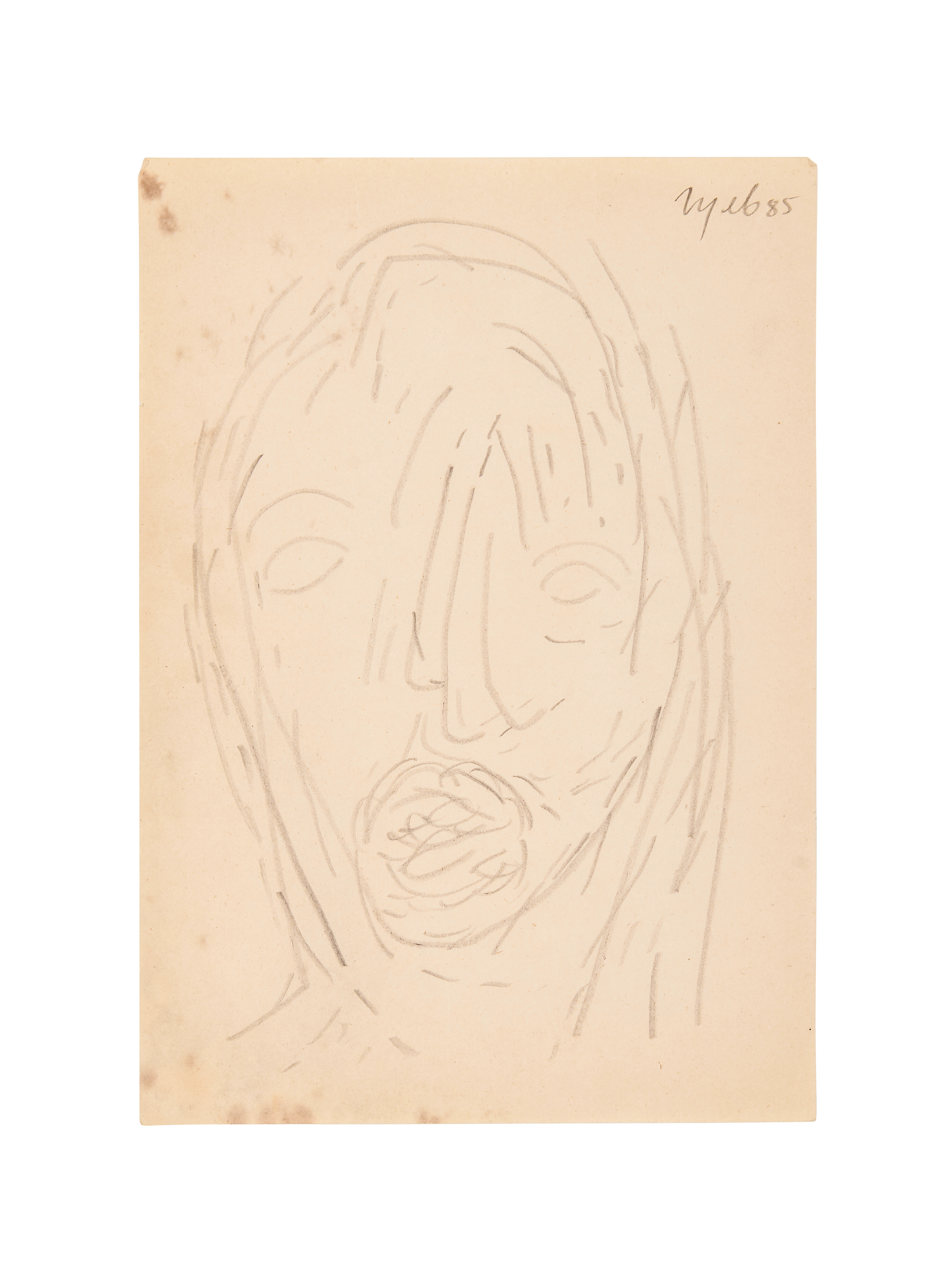 TYEB MEHTA, HEAD, PENCIL/CHARCOAL ON PAPER, SIGNED & DATED TOP RIGHT
