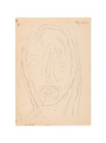TYEB MEHTA, HEAD, PENCIL/CHARCOAL ON PAPER, SIGNED & DATED TOP RIGHT